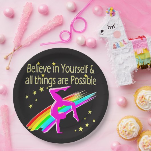 GLAUBEN SIE AN IHRE GYMNASTICS-DESIGN PAPPTELLER (Party)