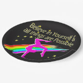 GLAUBEN SIE AN IHRE GYMNASTICS-DESIGN PAPPTELLER (Schrägansicht)