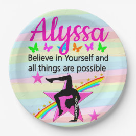 GLAUBEN SIE AN IHRE GYMNASTICS-DESIGN PAPPTELLER