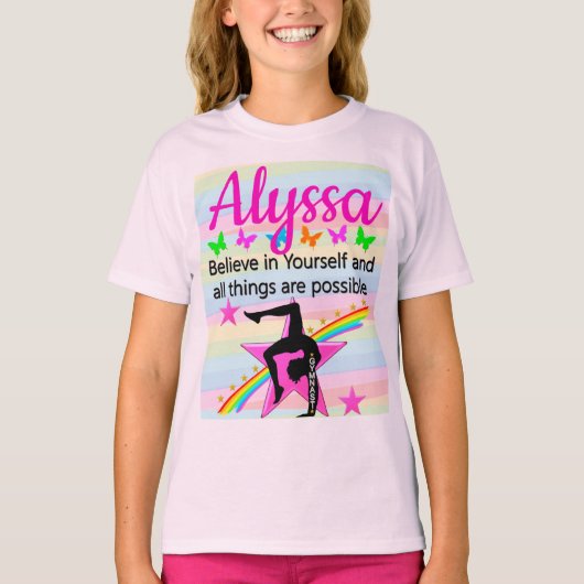 GLAUBEN SIE AN IHRE GYMNASTICS-DESIGN T-Shirt (Vorderseite)