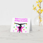 GLAUBEN SIE AN IHRE GYMNASTIK KARTE (Gelbe Blume)