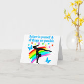 GLAUBEN SIE AN IHRE GYMNASTIKQUOTE KARTE (Gelbe Blume)