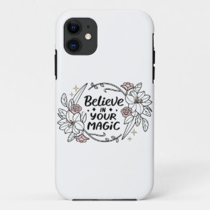Glauben Sie an Ihre Magie - Elegante Blumenschrift Case-Mate iPhone Hülle