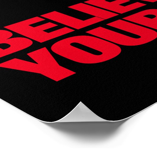 Glauben Sie an Ihre selbst Black Red Gray Wolf Pop Poster (Ecke)