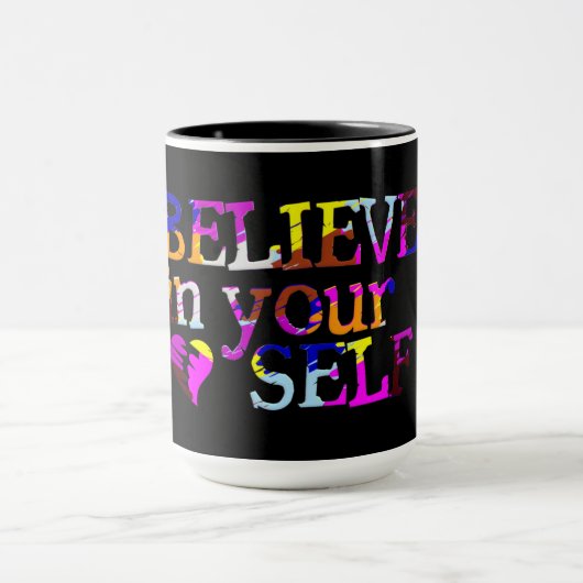 Glauben Sie an Ihre selbst individuelle Name Tasse (Zentrum)