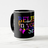 Glauben Sie an Ihre selbst individuelle Name Tasse (Vorderseite Links)