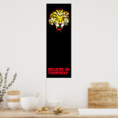 Glauben Sie an Ihre selbst Leopard Pop Kunst Motiv Poster (Küche)