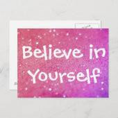 Glauben Sie an Ihre selbst Pink Funkelnd Bokeh Pos Postkarte (Vorne/Hinten)