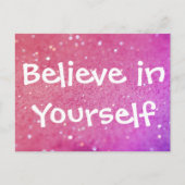 Glauben Sie an Ihre selbst Pink Funkelnd Bokeh Pos Postkarte (Vorderseite)