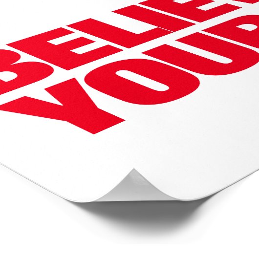 Glauben Sie an Ihre selbst Schwarz-weiße Leopard P Poster (Ecke)