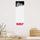 Glauben Sie an Ihre selbst Schwarz-weiße Leopard P Poster (Küche)