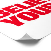 Glauben Sie an Ihre selbst Schwarz-weiße Wolf Pop Poster (Ecke)