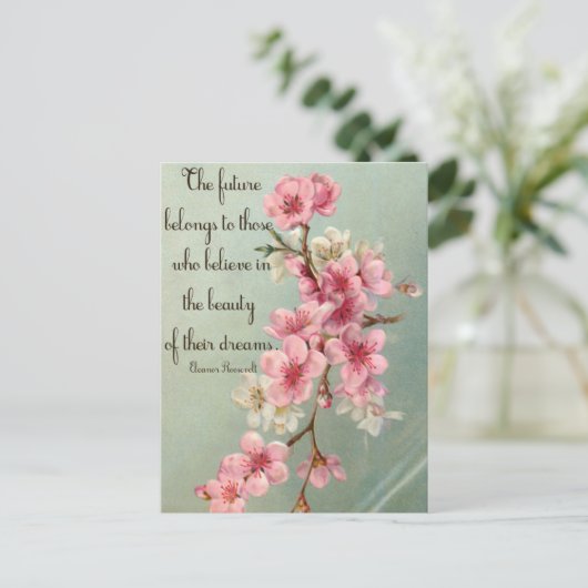 Glauben Sie an Ihre Träume Eleanor Roosevelt Postk Postkarte (Stehend Vorderseite)