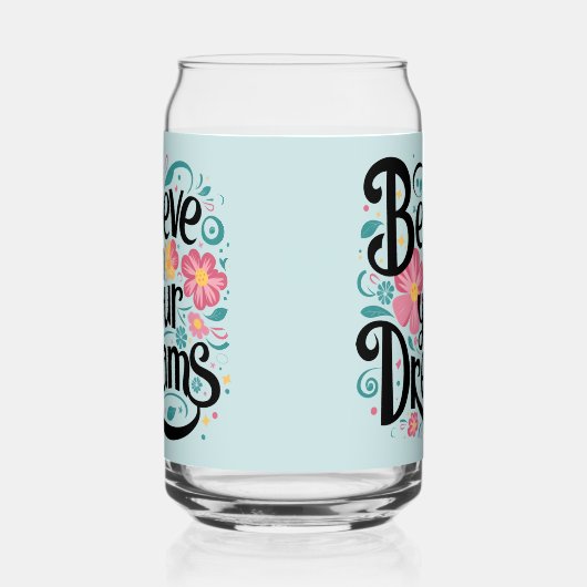 Glauben Sie an Ihre Träume florale whimsical Art Dosenglas (Links)