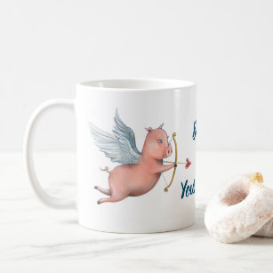 Glauben Sie an Ihre Träume Flying Pig Cupid-Vorlag Kaffeetasse