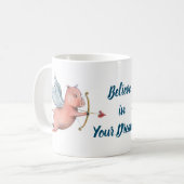 Glauben Sie an Ihre Träume Flying Pig Cupid-Vorlag Kaffeetasse (Vorderseite Links)