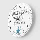 Glauben Sie an Ihre Träume Große Wanduhr (Winkel)