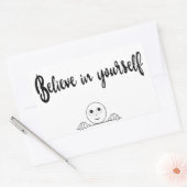 Glauben Sie an Ihren eigenen Text und Bild Rechteckiger Aufkleber (Umschlag)