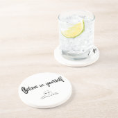 Glauben Sie an Ihren eigenen Text und Bild Sandstein Untersetzer (Seite)