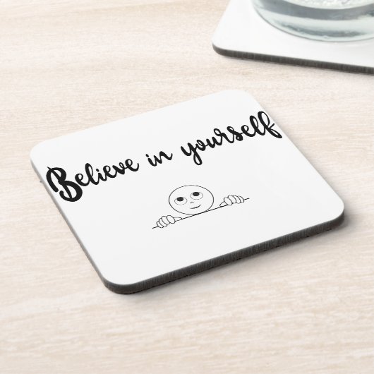 Glauben Sie an Ihren eigenen Text und Bild Untersetzer (Linke Seite)