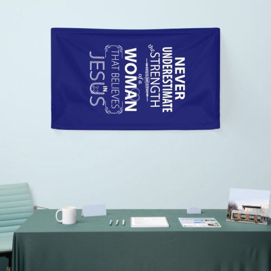 Glauben Sie an Jesus-Fahnen-Stärke einer Frau Banner (Messeveranstaltung)