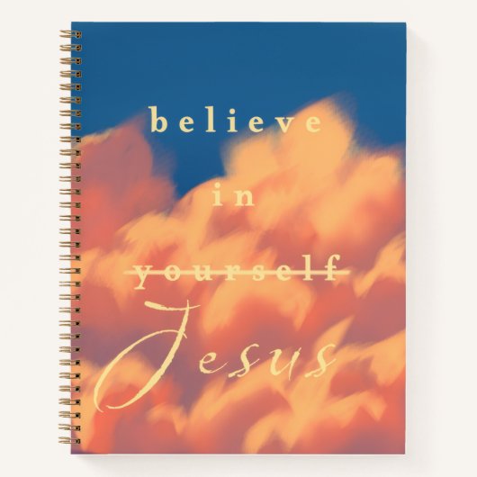 Glauben Sie an Jesus mit Clouds Bullet Notebook Notizblock (Vorderseite)