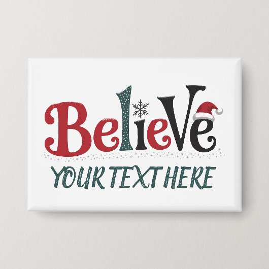 Glauben Sie an personalisierte Weihnachtsfeier Fam Button (Vorderseite)