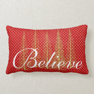 Glauben Sie an Red Dots Weihnachten Lumbar Throw K Lendenkissen