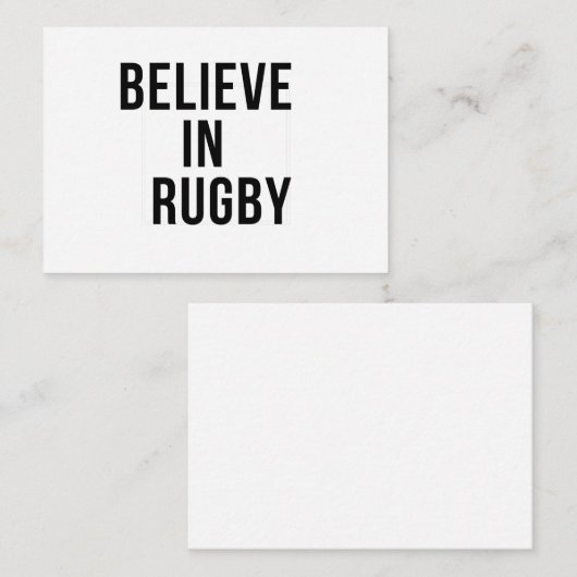 GLAUBEN SIE AN RUGBY MITTEILUNGSKARTE (Vorne/Hinten)
