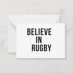 GLAUBEN SIE AN RUGBY MITTEILUNGSKARTE