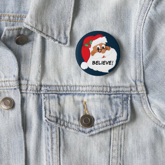 Glauben Sie an schwarzen Weihnachtsmann? Button (Beispiel)