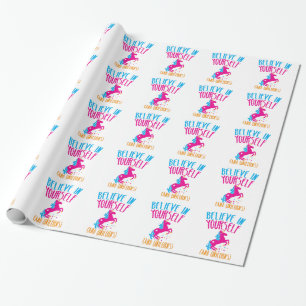 Glauben Sie an selbst (und Einhörner) Geschenkpapier