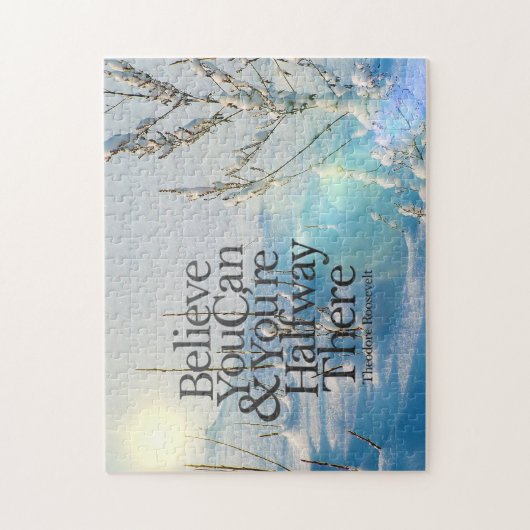 Glauben Sie an selbst Winter-Schnee-motivierend Puzzle (Vertikal)