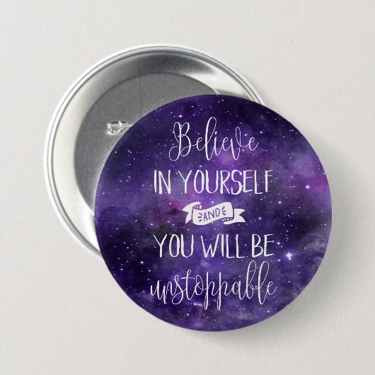 Glauben Sie an selbst Zitat Button (Vorne & Hinten)