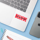 Glauben Sie an sich Aufkleber (Laptop mit iPhone)
