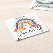 Glauben Sie an sich ein positives Affirmation-Gesc Rechteckiger Pappuntersetzer (angewinkelt)