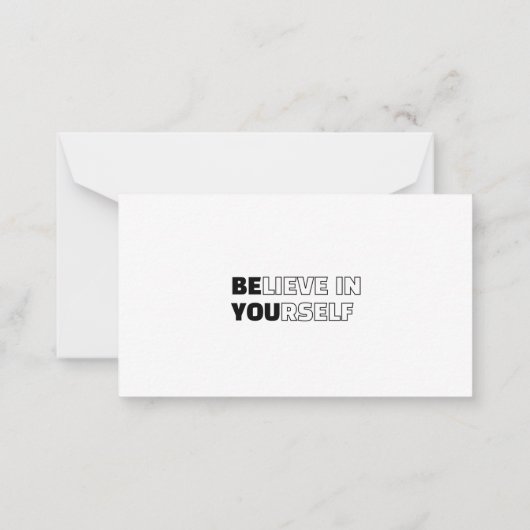 Glauben Sie an sich Motivierend Notecard Mitteilungskarte (Rückseite)