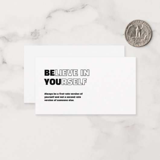 Glauben Sie an sich Motivierend Notecard Mitteilungskarte (Vorderseite/Rückseite Beispiel)