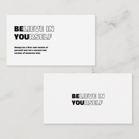Glauben Sie an sich Motivierend Notecard Mitteilungskarte (Vorne/Hinten)