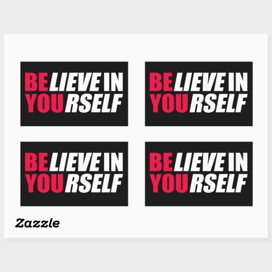 Glauben Sie an sich Rechteckiger Aufkleber (Blatt)