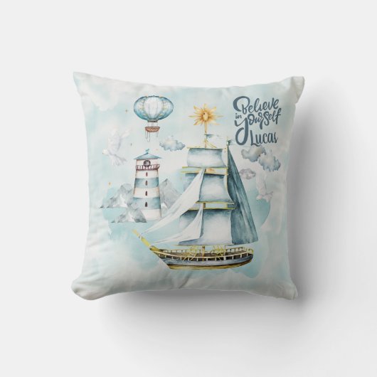 Glauben Sie an sich Schiff im Meer individuell anp Kissen (Vorderseite)