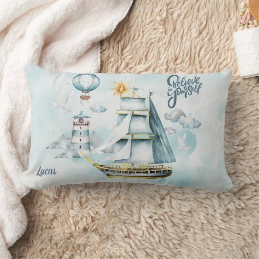 Glauben Sie an sich Schiff im Meer individuell anp Lendenkissen (Decke)