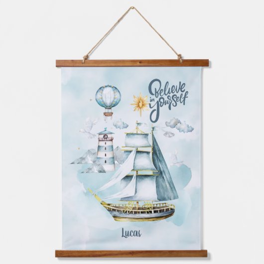 Glauben Sie an sich selbst, das Babyblanket indivi Wandteppich Mit Holzrahmen (Vorderseite)