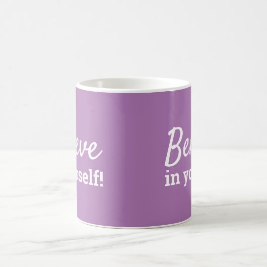 Glauben Sie an sich selbst inspirierend Lila & wei Kaffeetasse (Mittel)