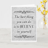 Glauben Sie an sich selbst - Motivierend Zitat Karte (Gelbe Blume)