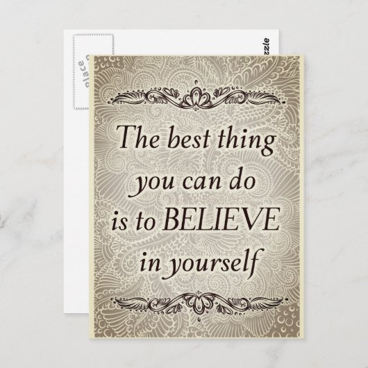 Glauben Sie an sich selbst - Motivierend Zitat Postkarte (Vorne/Hinten)