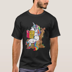 Glauben Sie an sich selbst Nerd Unicorn lesen Buch T-Shirt