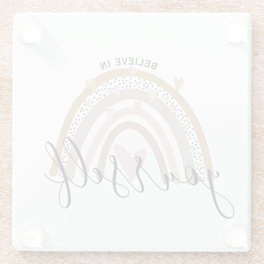 Glauben Sie an sich selbst positive Affirmation Re Glasuntersetzer (Rückseite)