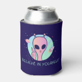 Glauben Sie an sich selbst, rosa Alien kann kühler Dosenkühler (Kanne Vorderseite)