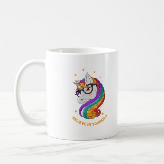 Glauben Sie an sich selbst Unicorn Kaffeetasse (Links)